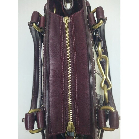 Coach Hampton Ivory Pebbled Leather Tassel Double Handle Satchel Bag - Picture 8 of 14